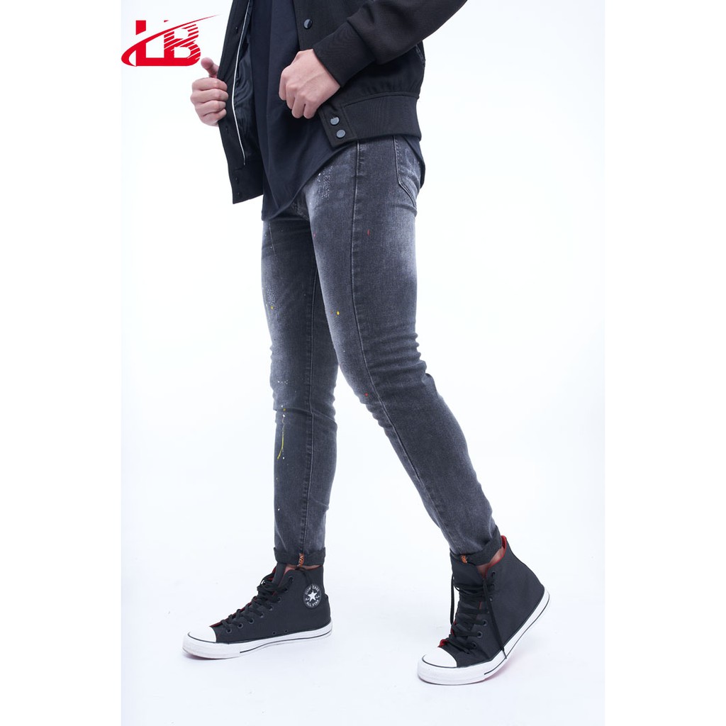 Quần jean nam LB, vải jean denim co giãn, màu xám trơn thời trang vải sơn, phom slim fit DNBB6523 | BigBuy360 - bigbuy360.vn