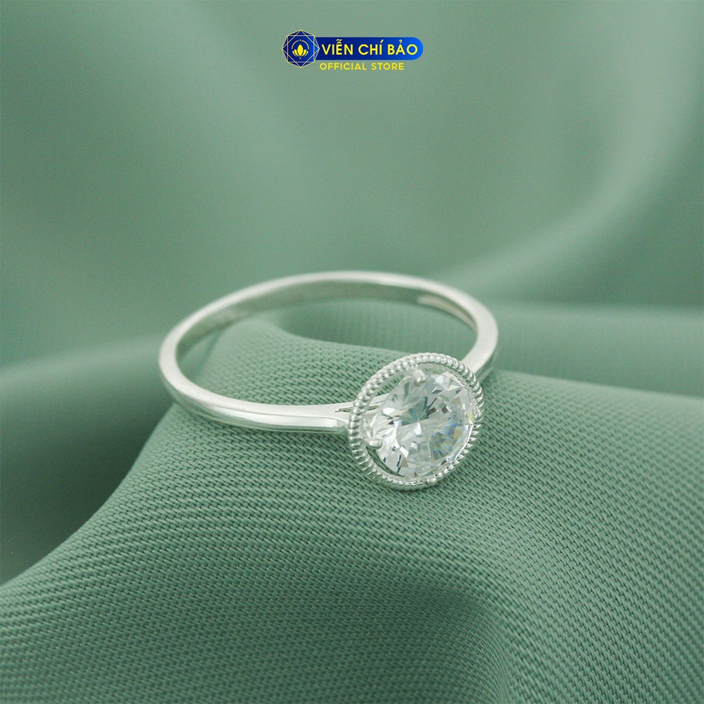 Nhẫn bạc nữ đá tròn nhiều màu chất liệu bạc 925 thời trang phụ kiện trang sức Viễn Chí Bảo N400759
