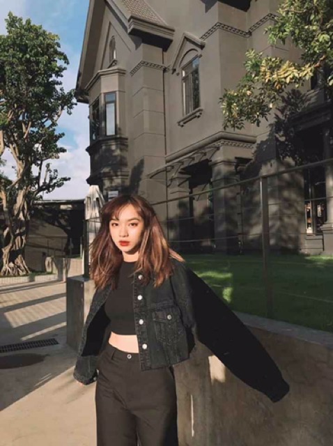 Áo Khoác Jacket Denim Xám Đậm Freesize