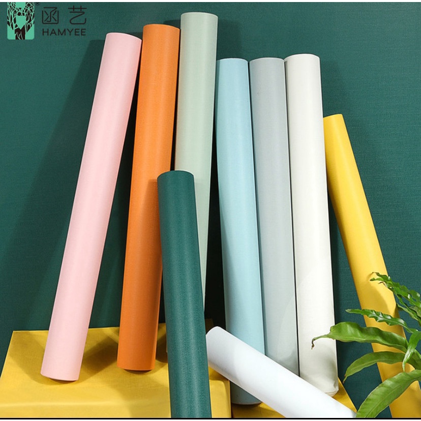 Cuộn 5m decal giấy dán tường nhiều màu khổ 45cm,decal dán tủ,dán bàn có sẵn keo dán