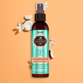 Xịt dưỡng tóc Hask Monoi Coconut oil 5-in-1 Leave-In Hair Spray