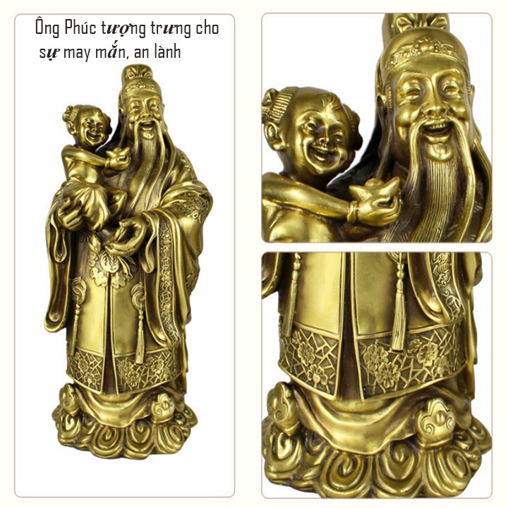 Tượng tam đa đúc đồng cao cấp mang lại bình an cho gia đình - br00609