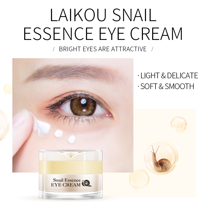 Kem Dưỡng Mắt Ốc Sên LAIKOU Xóa Quầng Thâm Bọng Mắt Chống Lão Hóa Chăm Sóc Mắt 25G