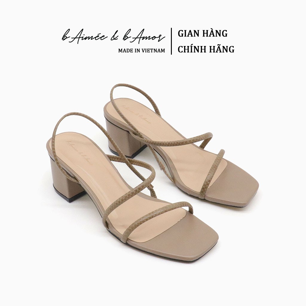 Sandal Nữ Cao Gót bAimée & bAmor Quai Mảnh Chéo Mũi Vuông Gót Nhọn Cao 5cm Hàn Quốc Đẹp Giày Chính Hãng Cao Cấp - MS1637