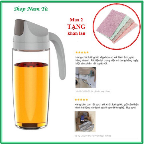 [MUA TẶNG QUÀ] Bình đựng dầu ăn, gia vị 600 ml tự động mở nắp khi rót | BigBuy360 - bigbuy360.vn