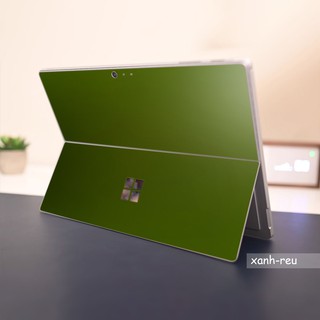 Skin dán Aluminum Chrome xanh rêu cho Surface 3 2015; Go, Go 2, Go 3; Pro 2 3 4 5 6 7 9 X