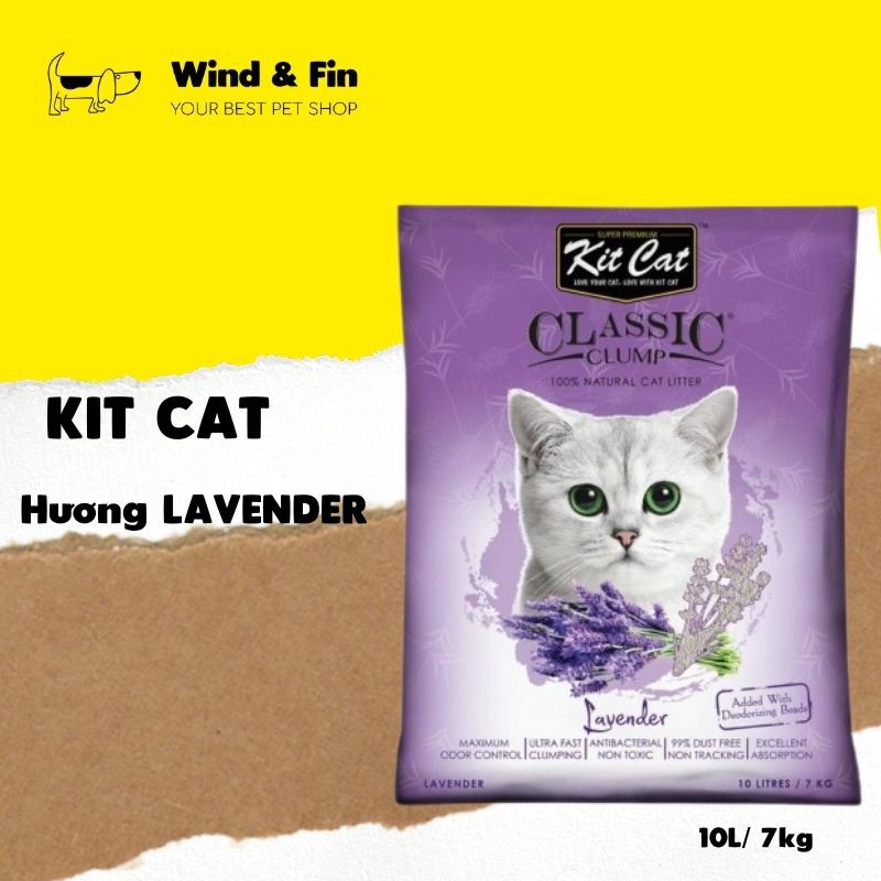 Cát mèo KITCAT - Classic Clump - Lavender - 10L