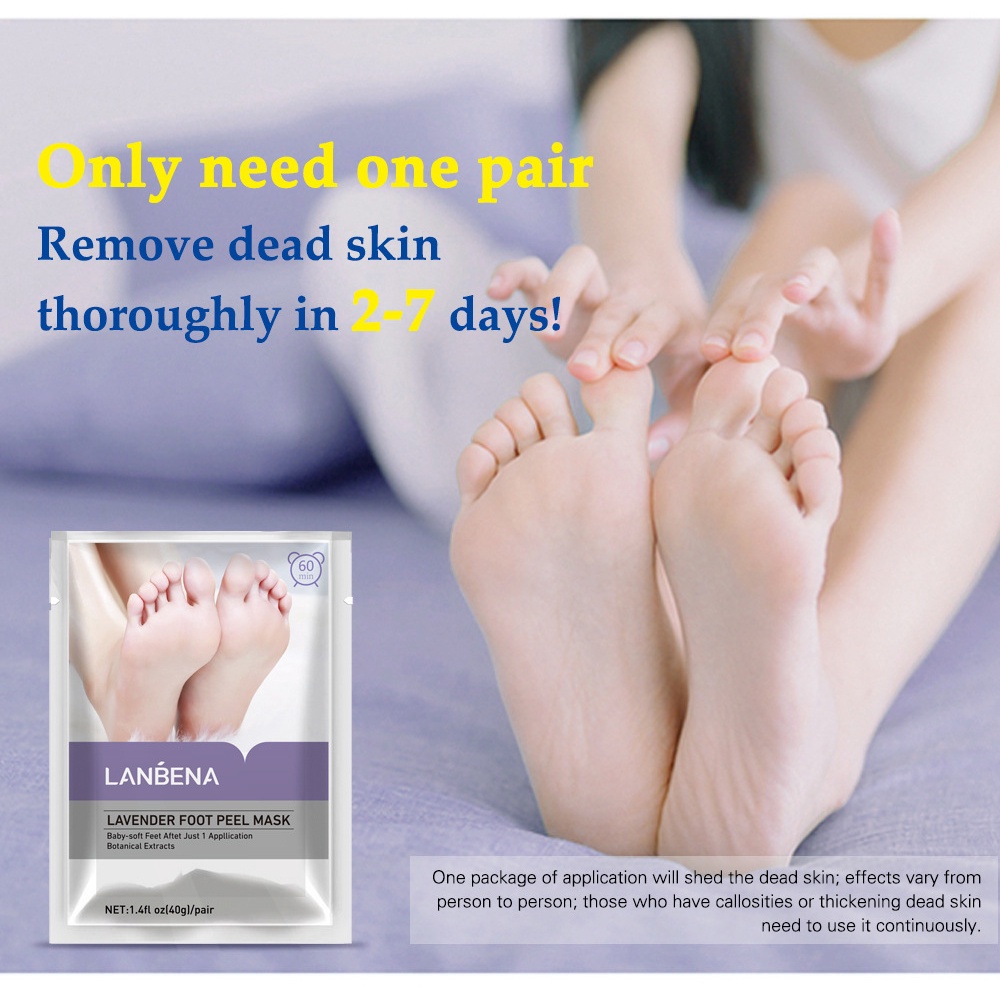 LANBENA Mặt Nạ Chân Làm Trắng Làm Mịn Làm Đều Màu Da Loại Bỏ Da Chết Nội Địa Trung LANBENA LAVENDER FOOT PEEL MASK