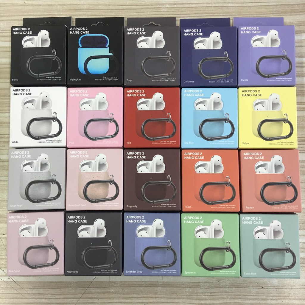 Vỏ bảo vệ hộp sạc tai nghe AirPods 1 / 2 chất liệu silicon có móc treo tiện lợi