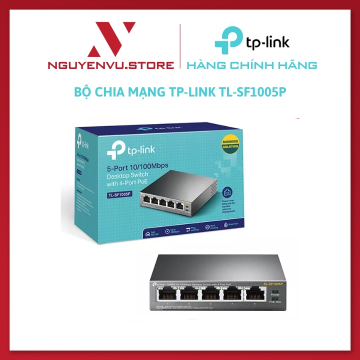 Bộ chia mạng TP-LINK TL-SF1005P - Switch Để Bàn 5 cổng 10/100Mbps với 4 cổng PoE+ - Hàng chính hãng