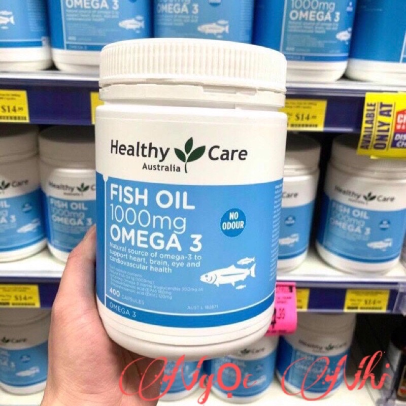 Dầu cá Fish Oil 1000mg Omega3 Healthy Care Úc 400v