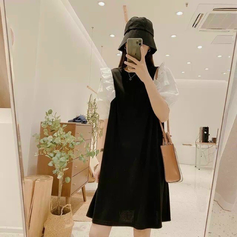 Váy dáng xuông phôi tay lỡ cute