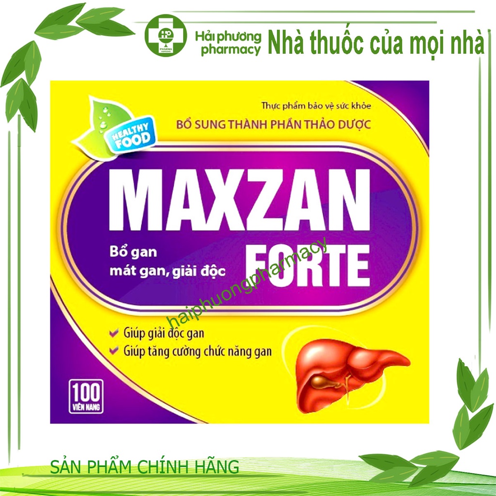 Thực phẩm chức năng giải độc gan Maxzan giúp hỗ trợ thanh nhiệt, giải độc, mát gan hộp 100 viên