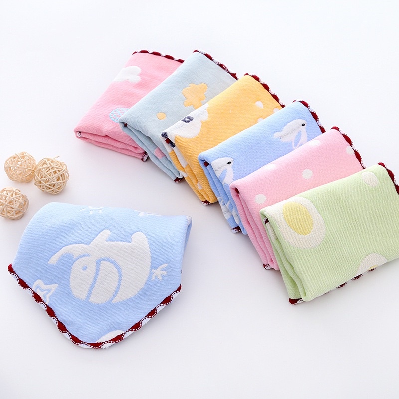 Sỉ=lẻ set 5 chiếc khăn sữa rửa mặt sợi tre 6 lớp
