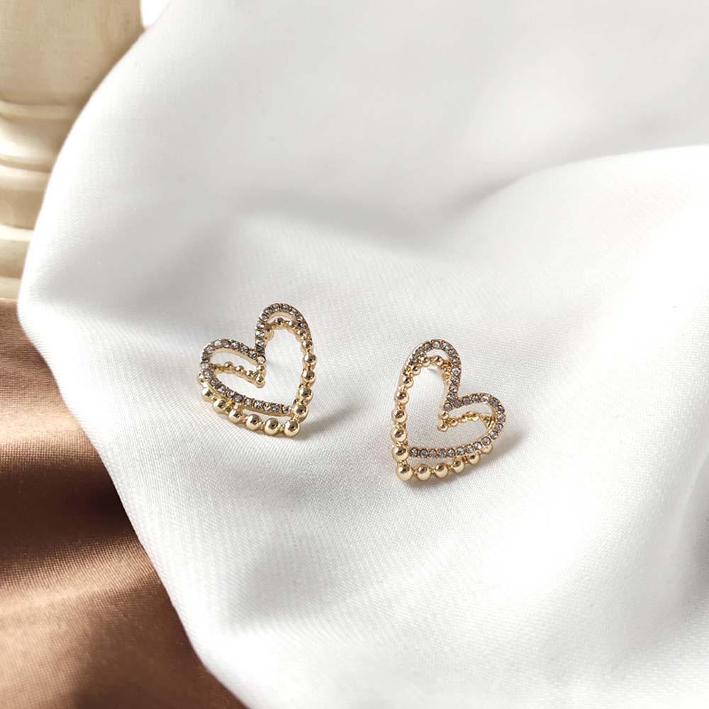 Bông Tai Hình Trái Tim Đôi Thời Trang Cho Nữ