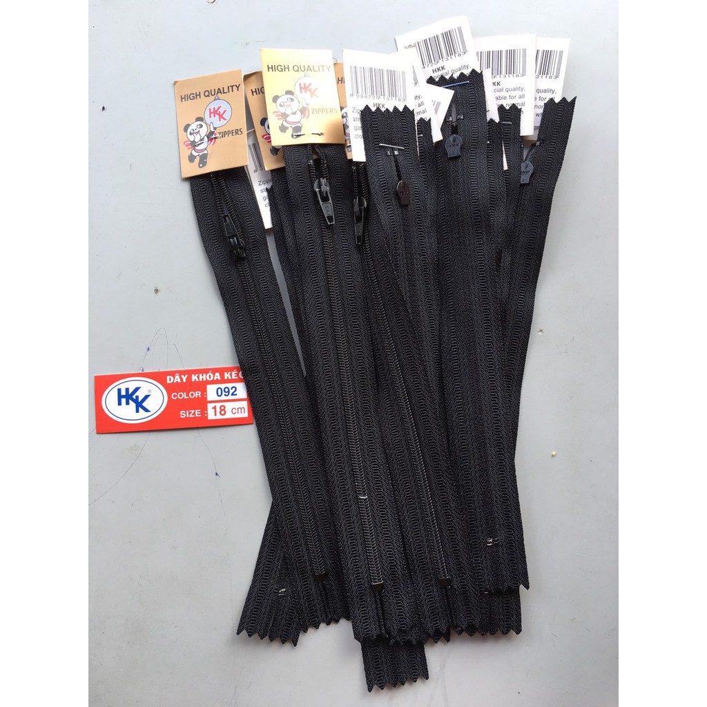 12 sợi Dây kéo khóa quần tây HKK dài 18CM sử dụng làm dây kéo khóa cho quần tây ...