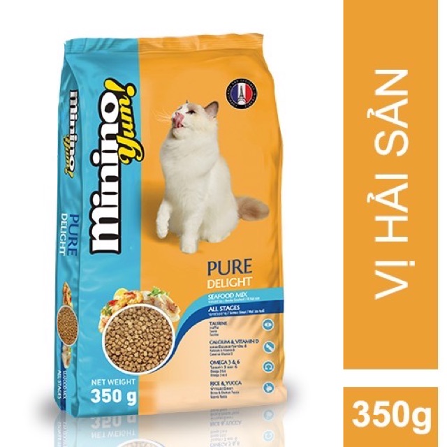 Hạt cho mèo Minino yum 350g, thức ăn khô cho mèo lớn mèo con nhỏ mọi lứa tuổi Con Mèo Xiêm