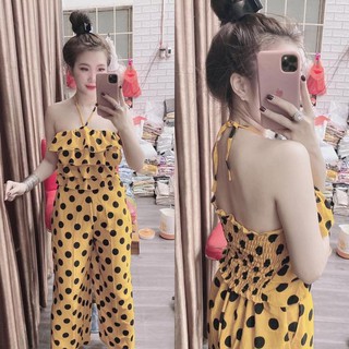 Set Thiết kế Cổ Yếm Chấm Bi