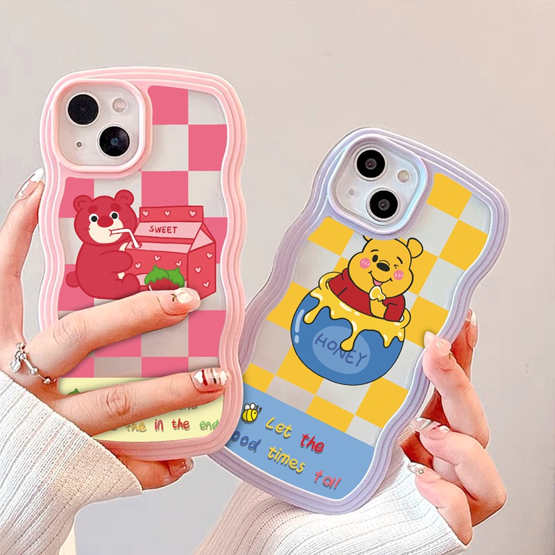 Suntaiho Ốp lưng iphone Ốp Điện Thoại mềm họa tiết gấu ăn mật ong thích hợp cho iPhone 14 14 Pro 13 PROMAX 13 Pro XR XS Max