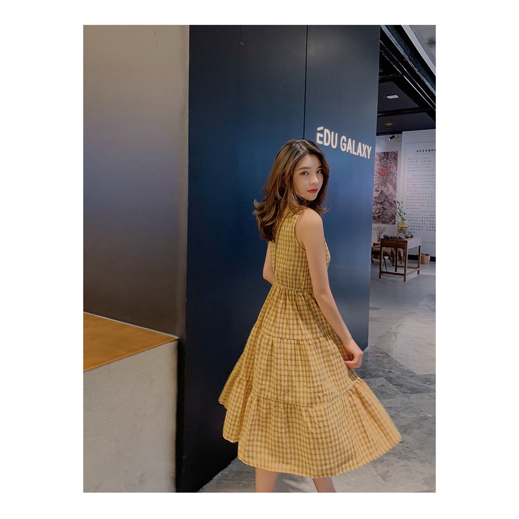 Đầm caro trẻ trung dáng xòe SP.01507