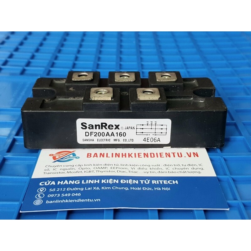 DF200AA160 Diode cầu 3 pha Sanrex 200A 1600V (tháo máy)