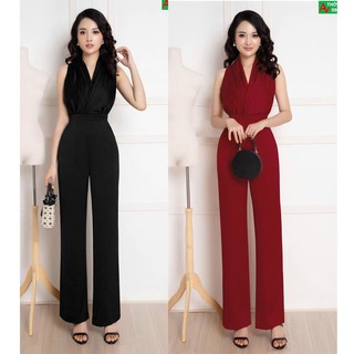 Jumpsuit sang chảnh ❣️FREESHIP❣️ jumpsuit cổ v xếp ly Jany ang trọng - Hàng thiết kế chuẩn