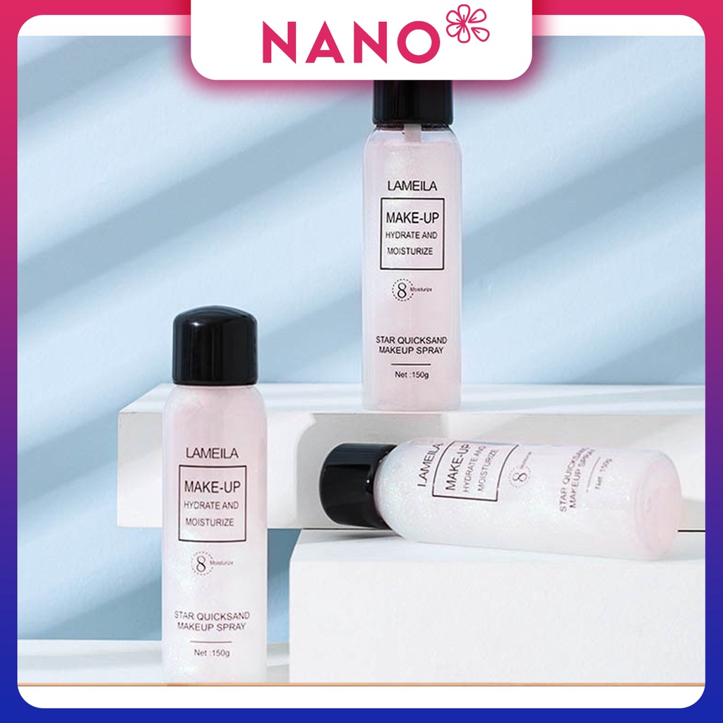 Xịt Nhũ Khóa Trang Điểm Star Quicksand Flash Make Up Spray 8 Hours Wear Moisturize