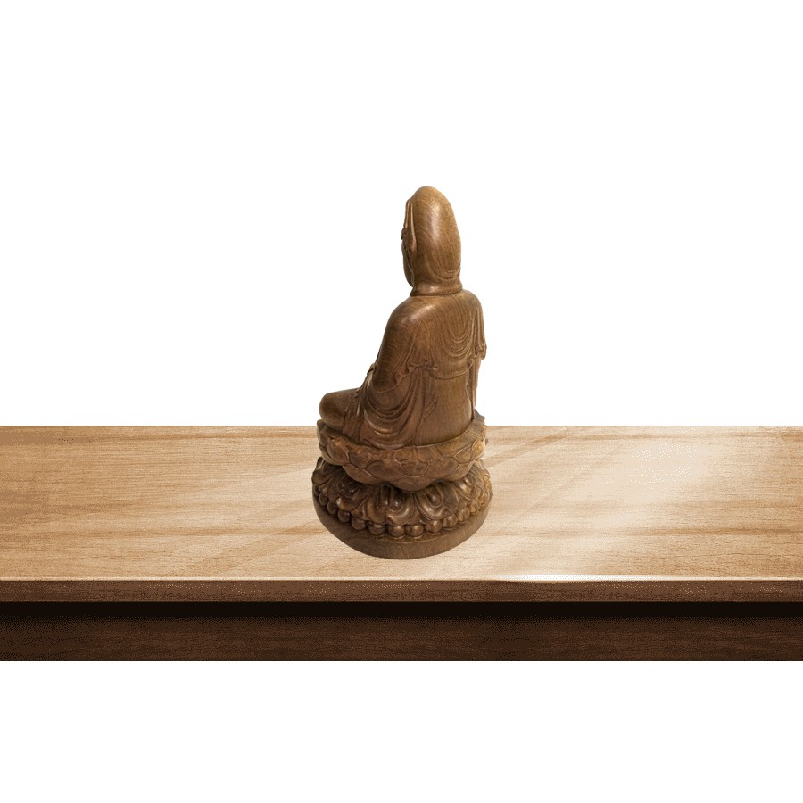 Tượng Phật Bà Quan Âm Bồ Tát Kích Thước 15x9x9 cm Gỗ Bách Xanh, Gỗ Hương Cao Cấp