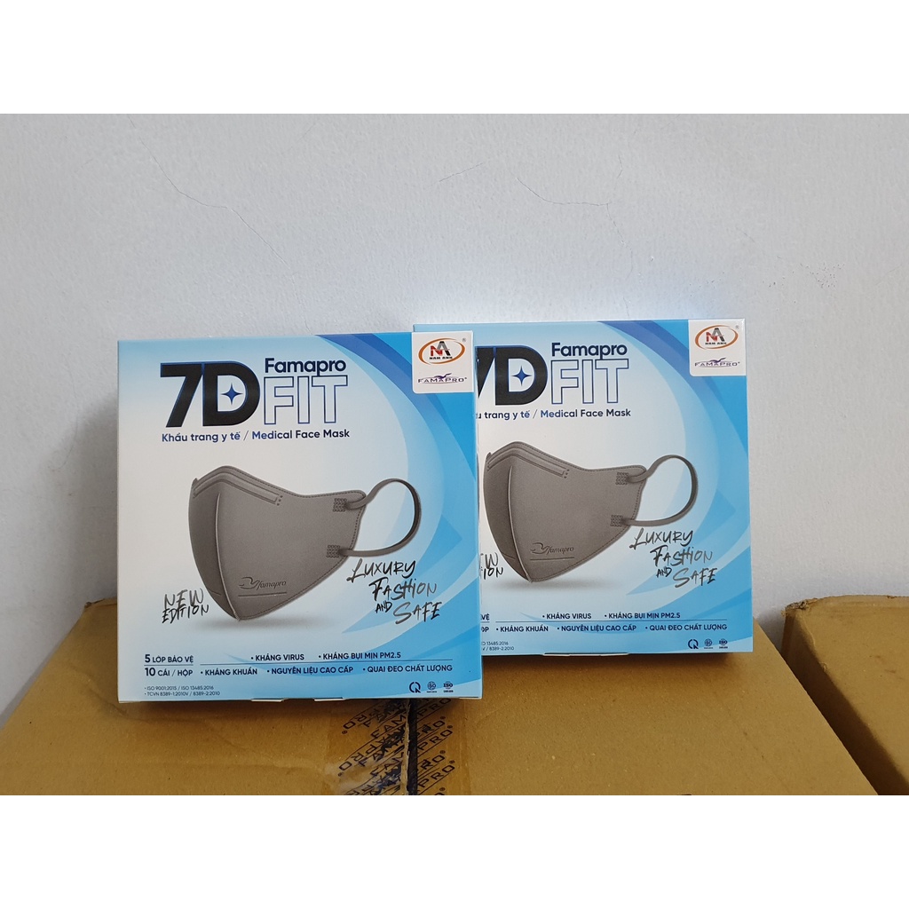Hộp 10 cái khẩu trang y tế 5 lớp FAMAPRO 7D FIT New Edition "Luxury Fashion & Safe"