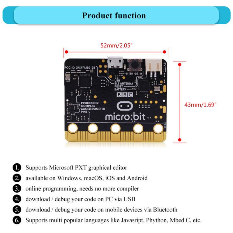 Bảng Mạch Phát Triển Microbit Cho Người Mới Bắt Đầu