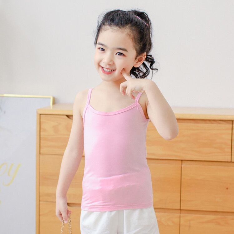 Áo Lót Hai Dây Mỏng Mùa Hè Màu Trắng Cỡ Lớn Cho Bé Gái
