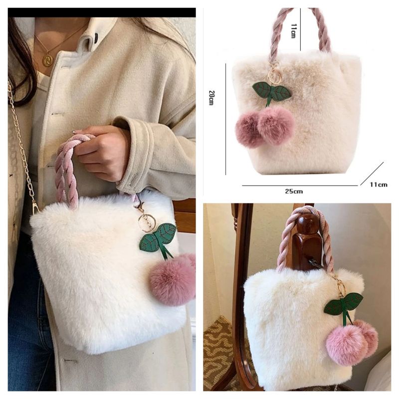 🍒THANH LÝ TỒN KHO TÚI ĐEO CHÉO BẰNG VẢI LÔNG SIU IU,KÈM KEYCHAIN,TÚI VẢI