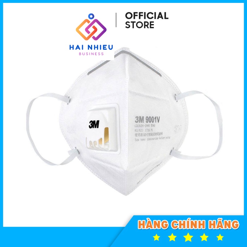 Khẩu trang y tế 3M, khẩu trang 3M 9001V, có van thở, chống bụi mịn PM2.5 sử dụng nhiều lần N95 VAN