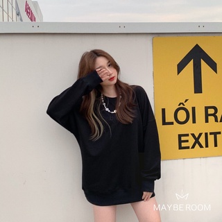 Áo nỉ đen da cá dày dặn Sweater Mayberoom