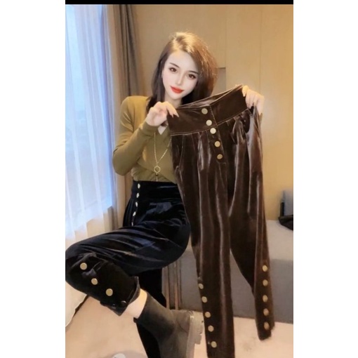 QUẦN NHUNG NÚT CÁO CẤP MÃ A490