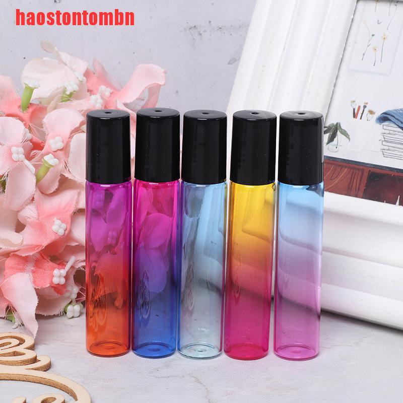 (Hàng Mới Về) Set 5 Lọ Thủy Tinh Màu Gradient Đựng Tinh Dầu / Nước Hoa Dung Tích 10ml