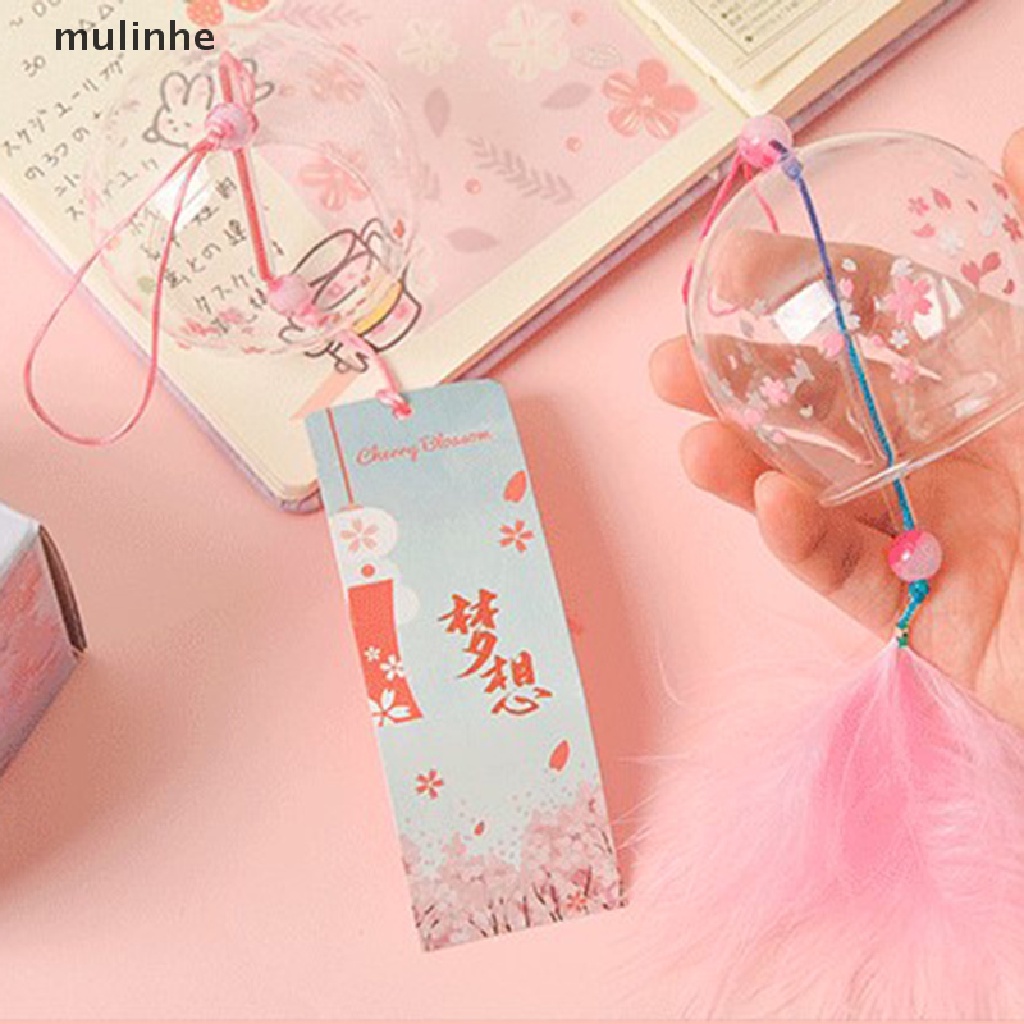 1 Chuông Gió Treo Trang Trí Bằng Thủy Tinh Họa Tiết Hibiscus Phong Cách Nhật Bản Sáng Tạo