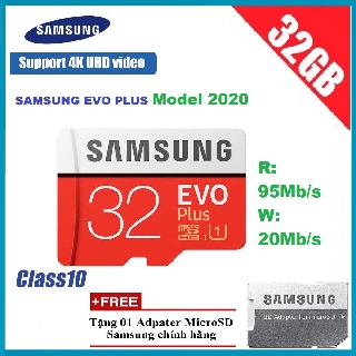 Thẻ nhớ 32G samsung Evo Plus micro tốc độ 95MB [new 2020]