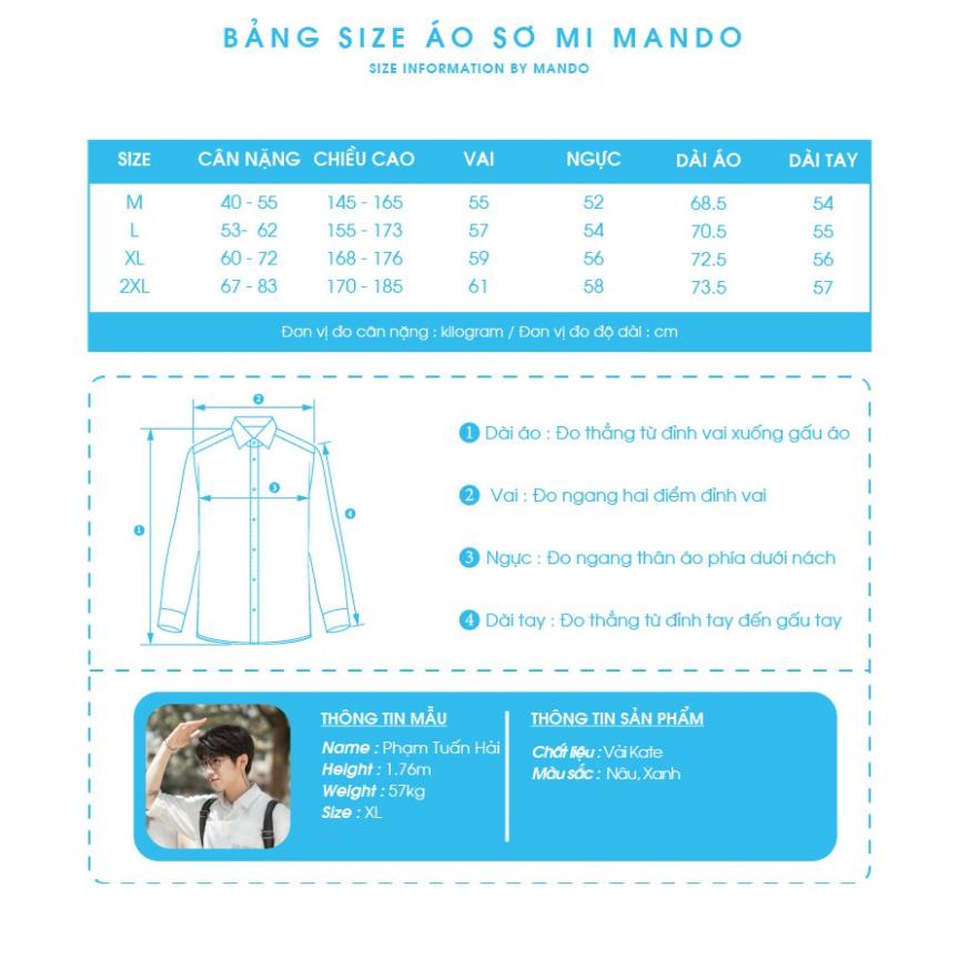 Áo Sơ Mi Caro Nam MANDO Form Rộng Chất Vải Dạ Mỏng Dài Tay Kiểu Dáng Basic Unisex Thời Trang Hàn Quốc ACB96 -vm1
