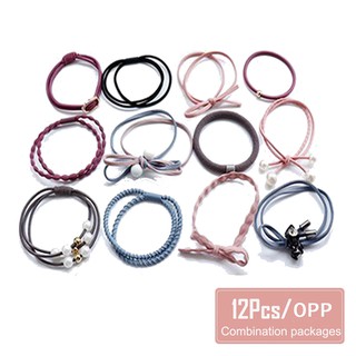[Miễn Phí Vận Chuyển Trên Toàn Bộ Kẹp] Set 12 Dây Buộc Tóc Cao Su Phong Cách Mori Hàn Quốc Đơn Giản Cho Nữ