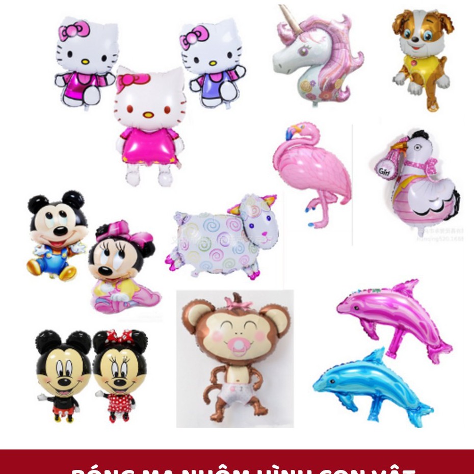 Bóng hình con vật theo tuổi bé voi hạc khỉ ngựa cừu gà cá heo chó pitpull heo peppa mickey