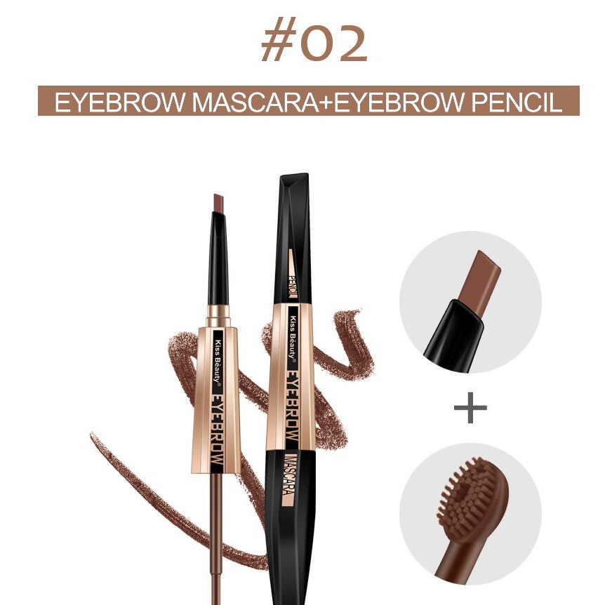 Bộ mascara chân mày và chì kẻ mày Kiss Beauty chuyên nghiệp và thời trang cho phái đẹp | BigBuy360 - bigbuy360.vn