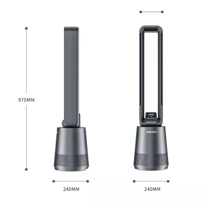 QUẠT KHÔNG CÁNH DAEWOO chính hãng LỌC KHÔNG KHÍ KHỬ KHUẨN KHỬ MÙI mang lại cảm giác thoáng mát trong lành