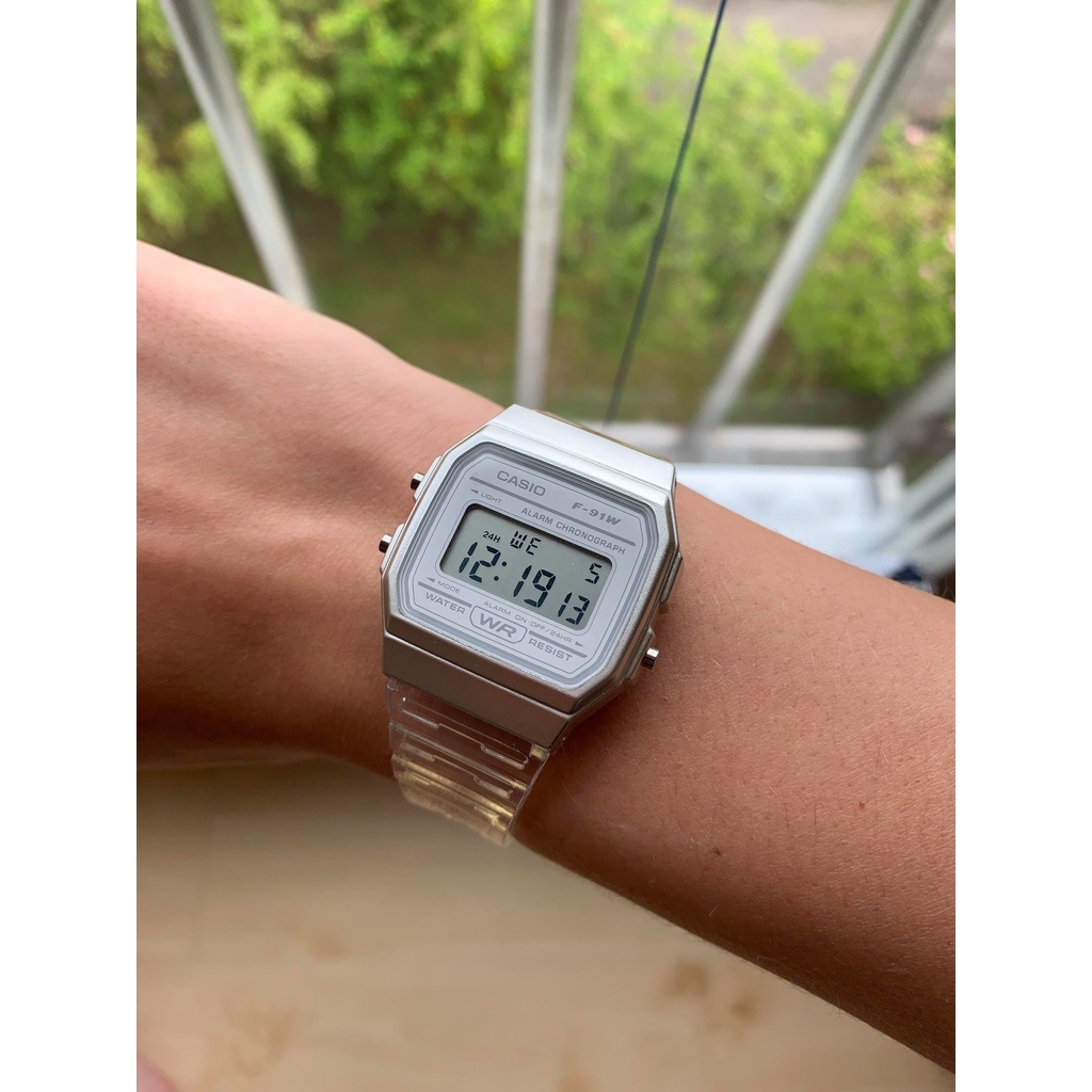 Đồng hồ Unisex Casio F-91WS, đồng hồ chính hãng, dây nhựa dẻo các màu - Mẫu mới 2022