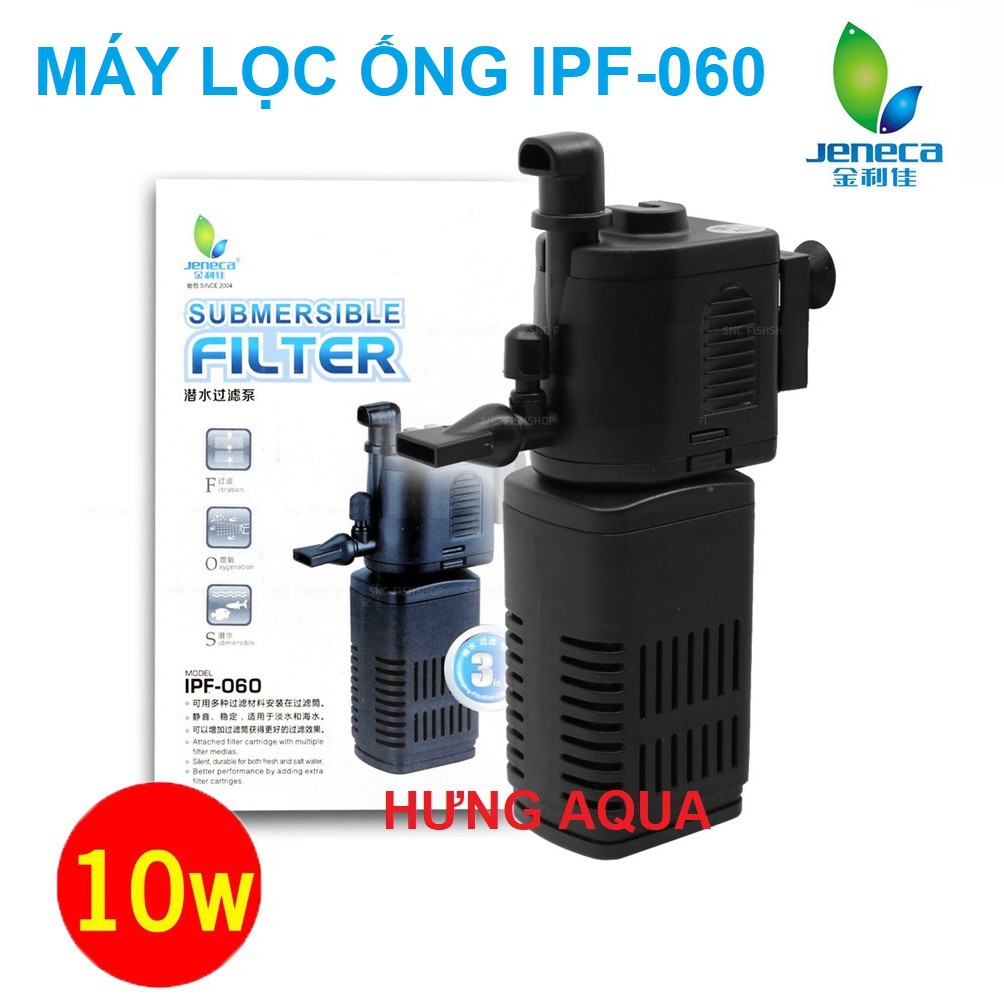 Máy lọc ống - lọc nước bể cá - lọc đứng 3 trong 1 (lọc, sủi, tạo luồng) Jeneca IPF-060 / IPF-080 (chính hãng)