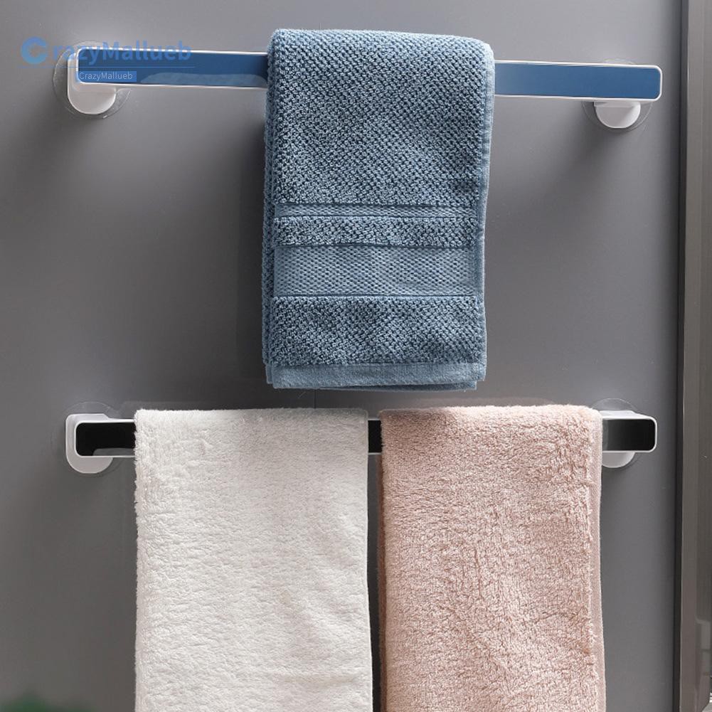 CRA-Stock Punch-free Suction Towel Rack Wall Mount Hanging Towel Storage Holder Shelf