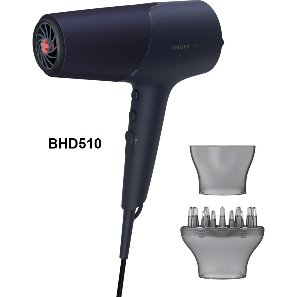 Máy sấy tóc Philips BHD510 - Công suất lớn 2300W, 4 lần ion