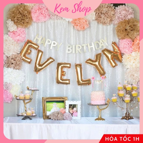 Hoa giấy trang trí đủ màu sắc Kem Shop, quả cầu hoa giấy trang trí sinh nhật, đám cưới, lễ hội lễ tết - K298
