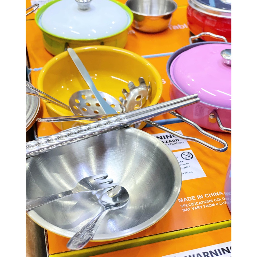 ĐỒ CHƠI NẤU ĂN 23 CHI TIẾT INOX CHO BÉ