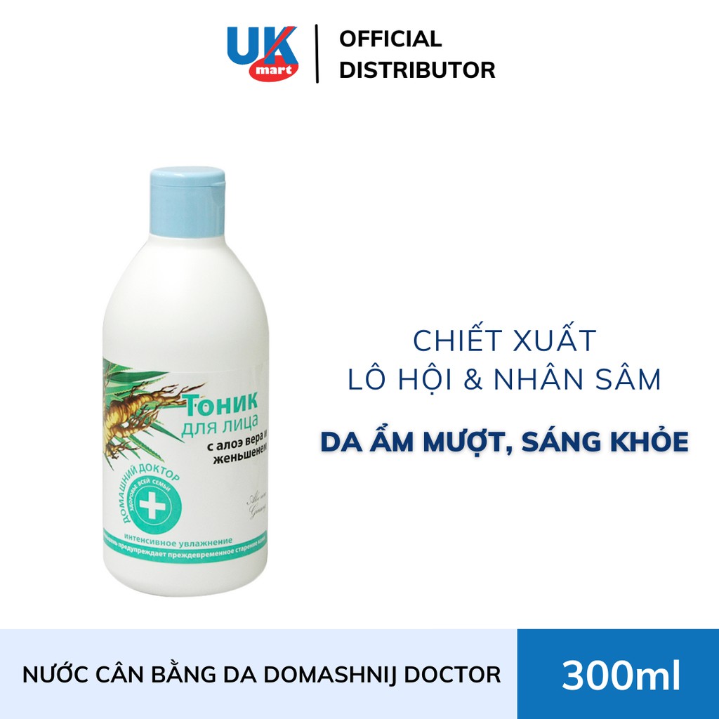 Nước Cân Bằng Da Domashnij Doctor Chiết Xuất Lô Hội Và Nhân Sâm 300ml